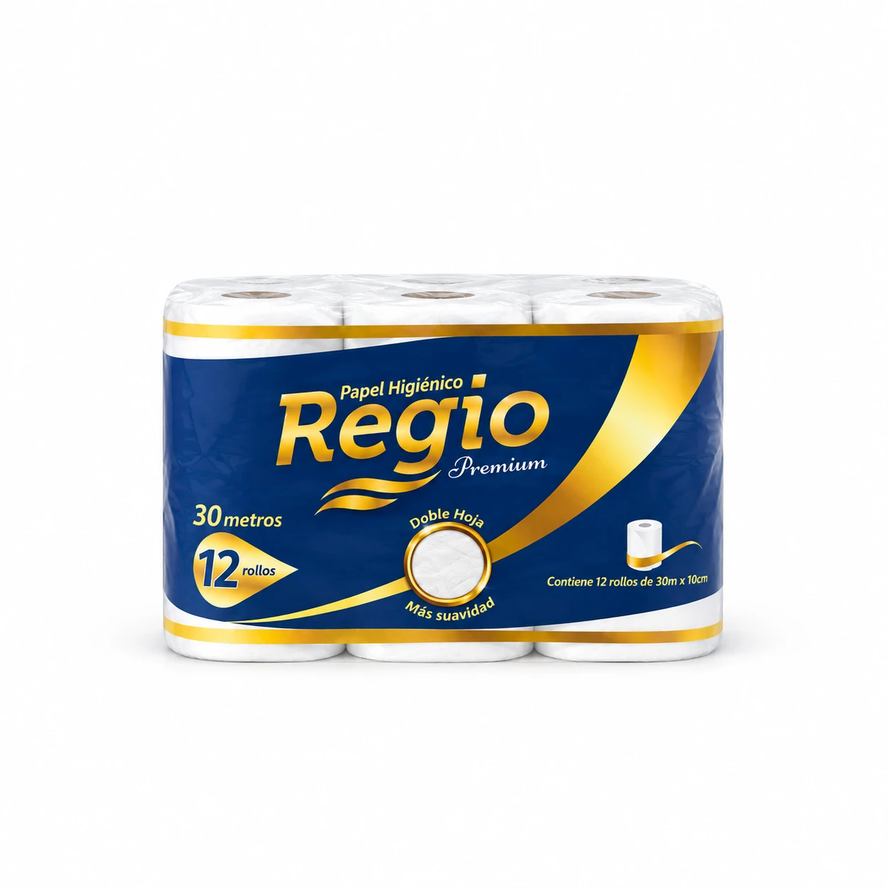 Papel Higiénico Regio Premium, doble hoja, 12 x 30 mts
