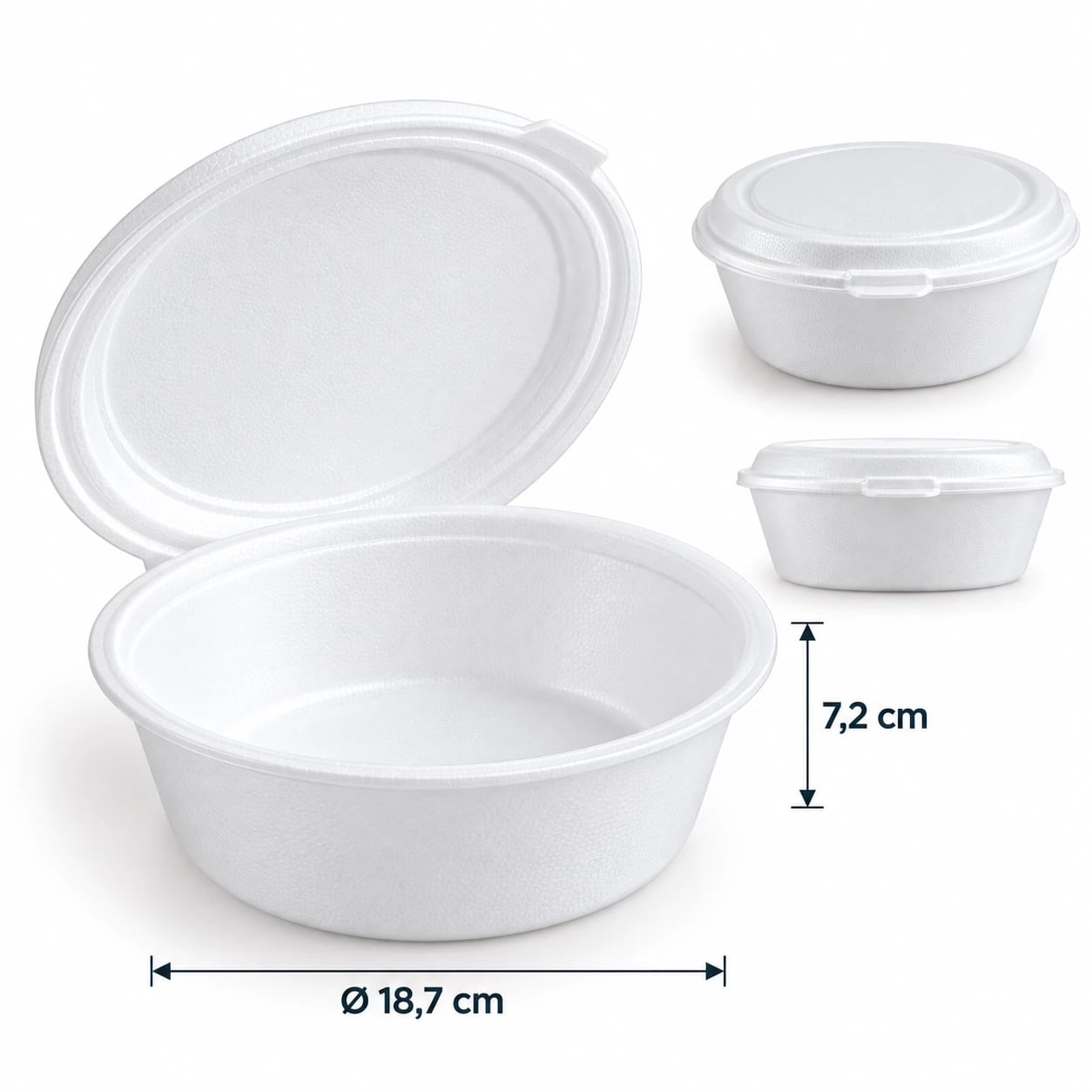 Bandeja de espuma con tapa x100 800 ml