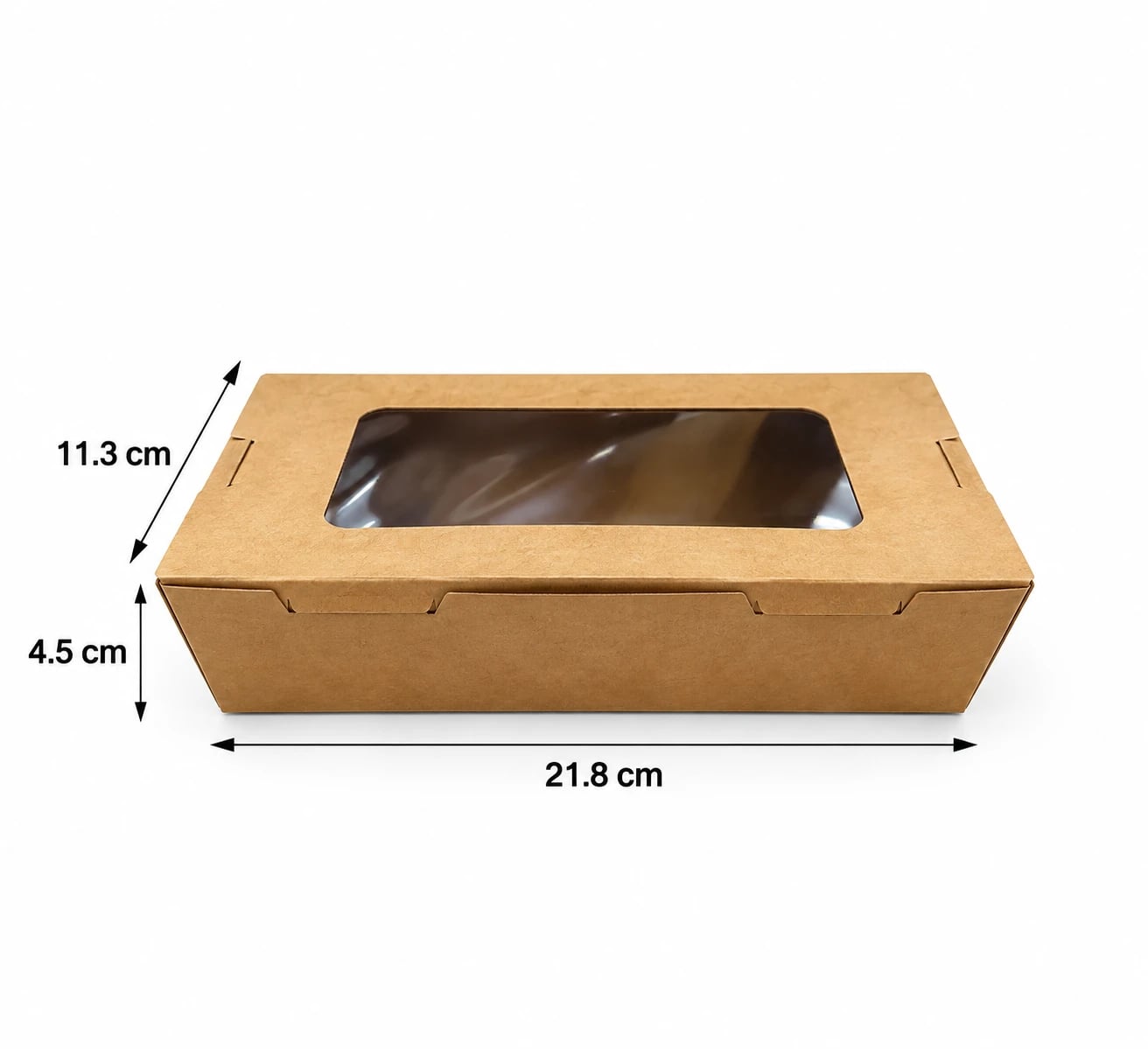 Caja kraft para alimentos con visor transparente