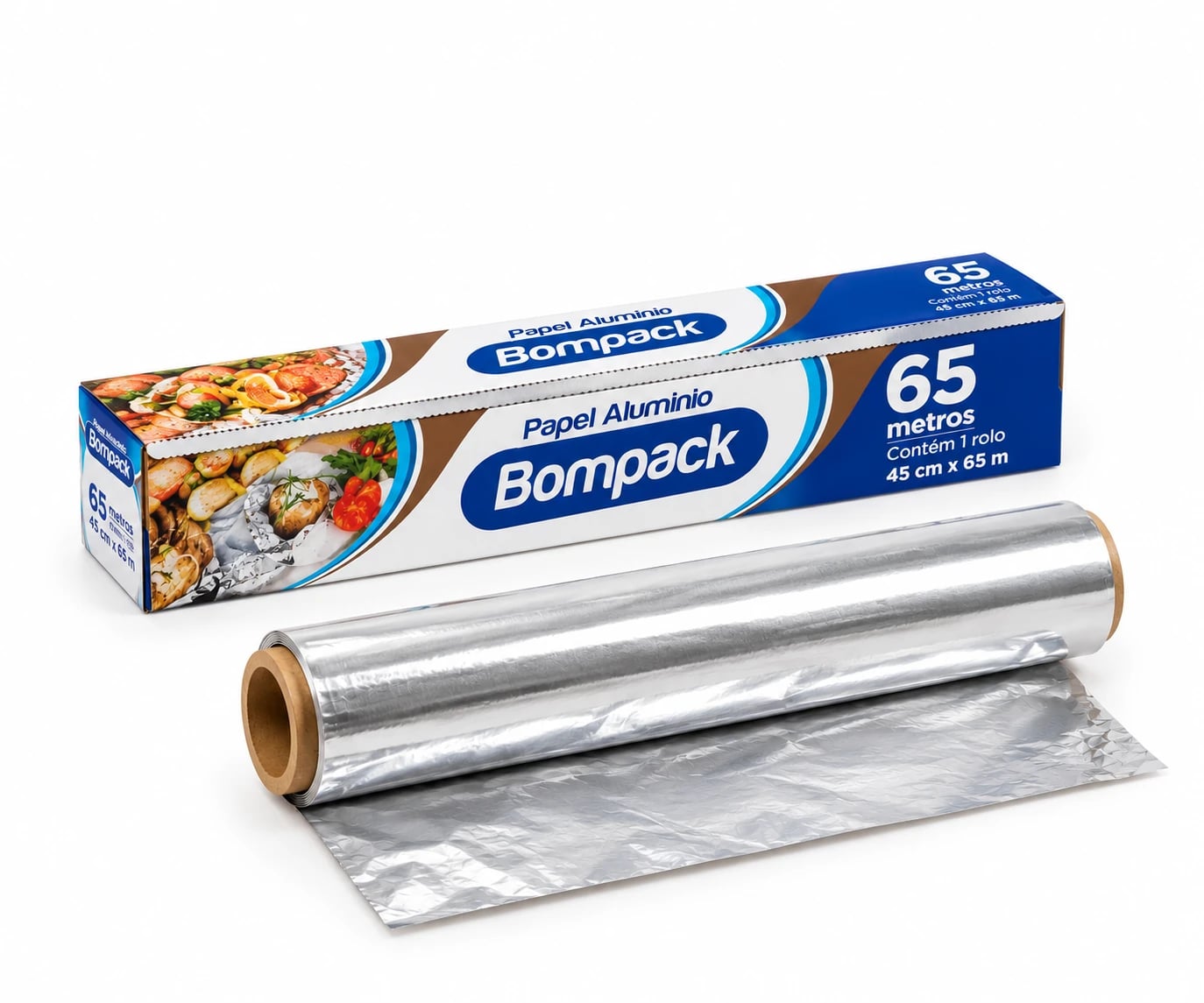 Papel Aluminio Bompack 45 cm × 65 m