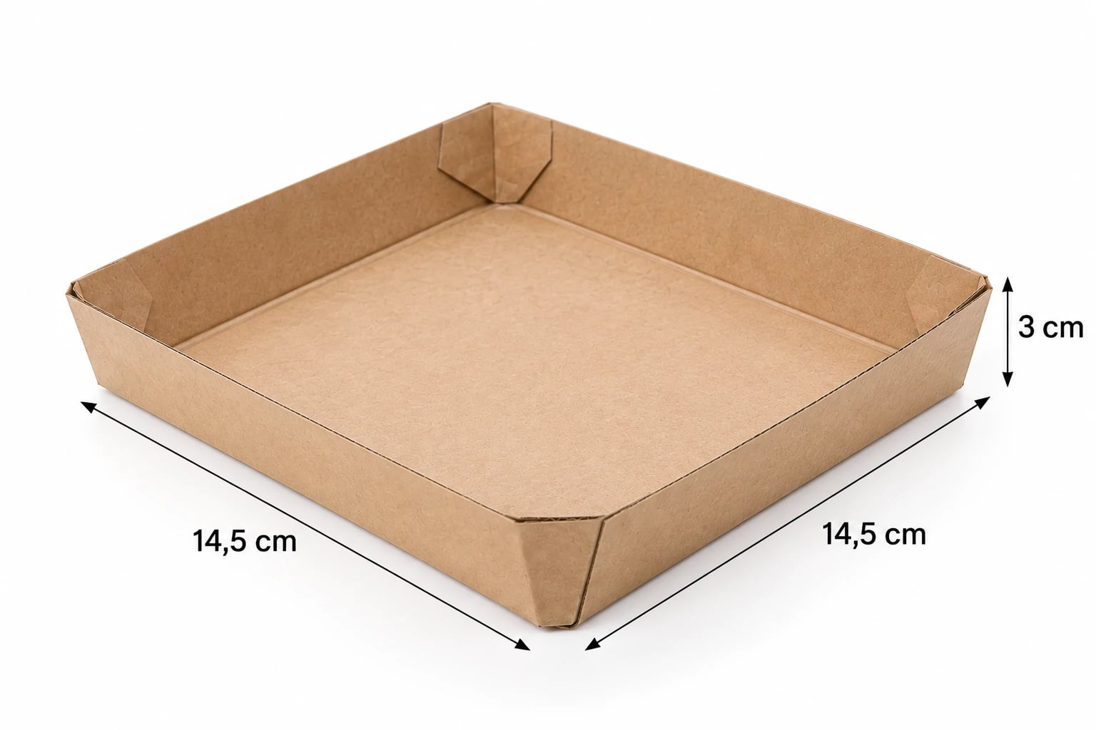 Bandeja cartón N.º2 x50 unidades 14.5 x 14.5 x 3cm
