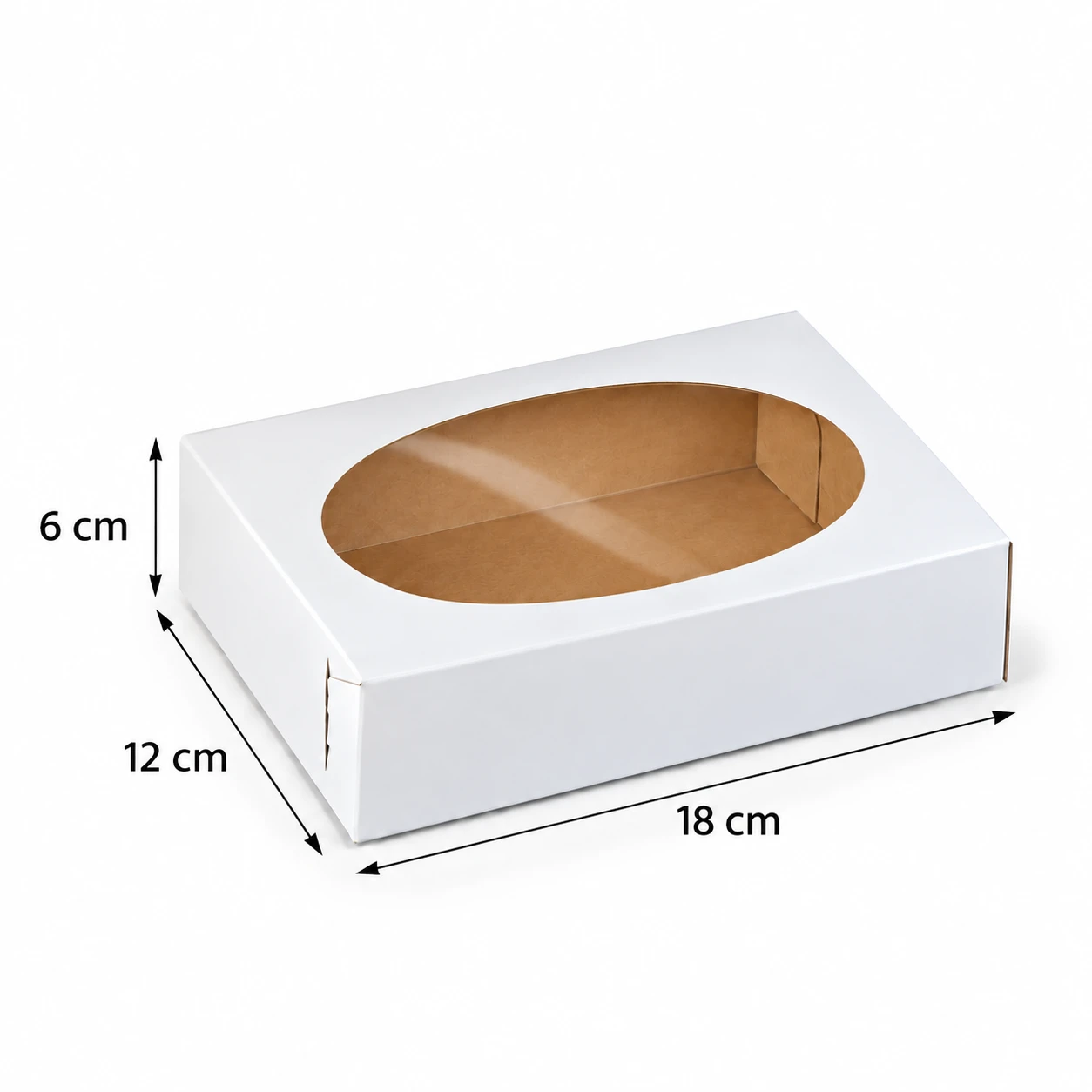 Caja visor blanca reforzada para 1/4 kg de masas Caja visor blanca reforzada para 1/2 kg de masas