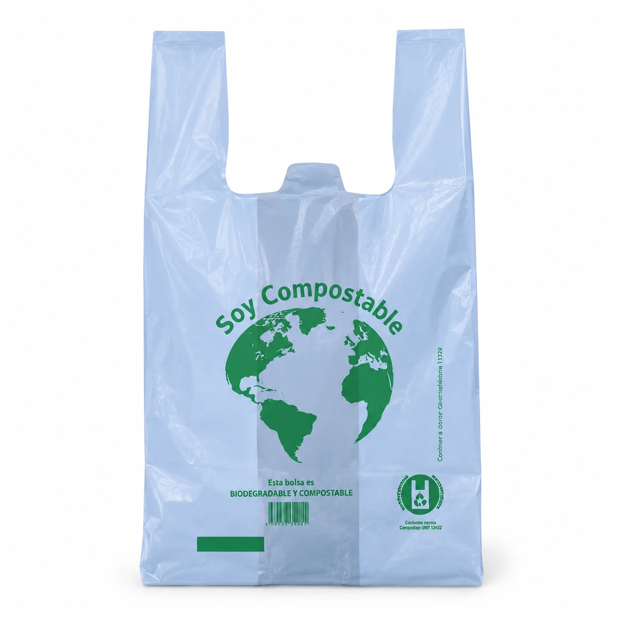 Bolsa camiseta bio compostable 40 x 50 cm