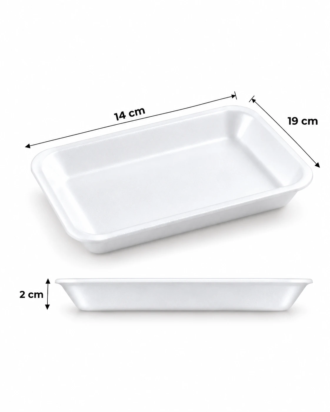Bandeja de espuma darnel x100 unidades 14 x 19 x 2 cm