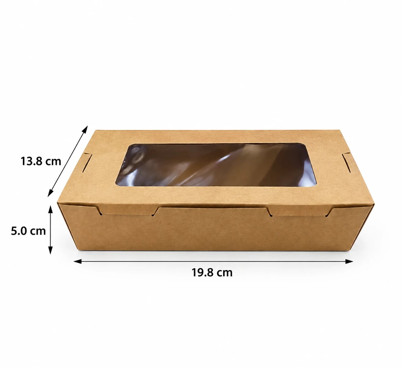 Caja kraft para alimentos con visor transparente