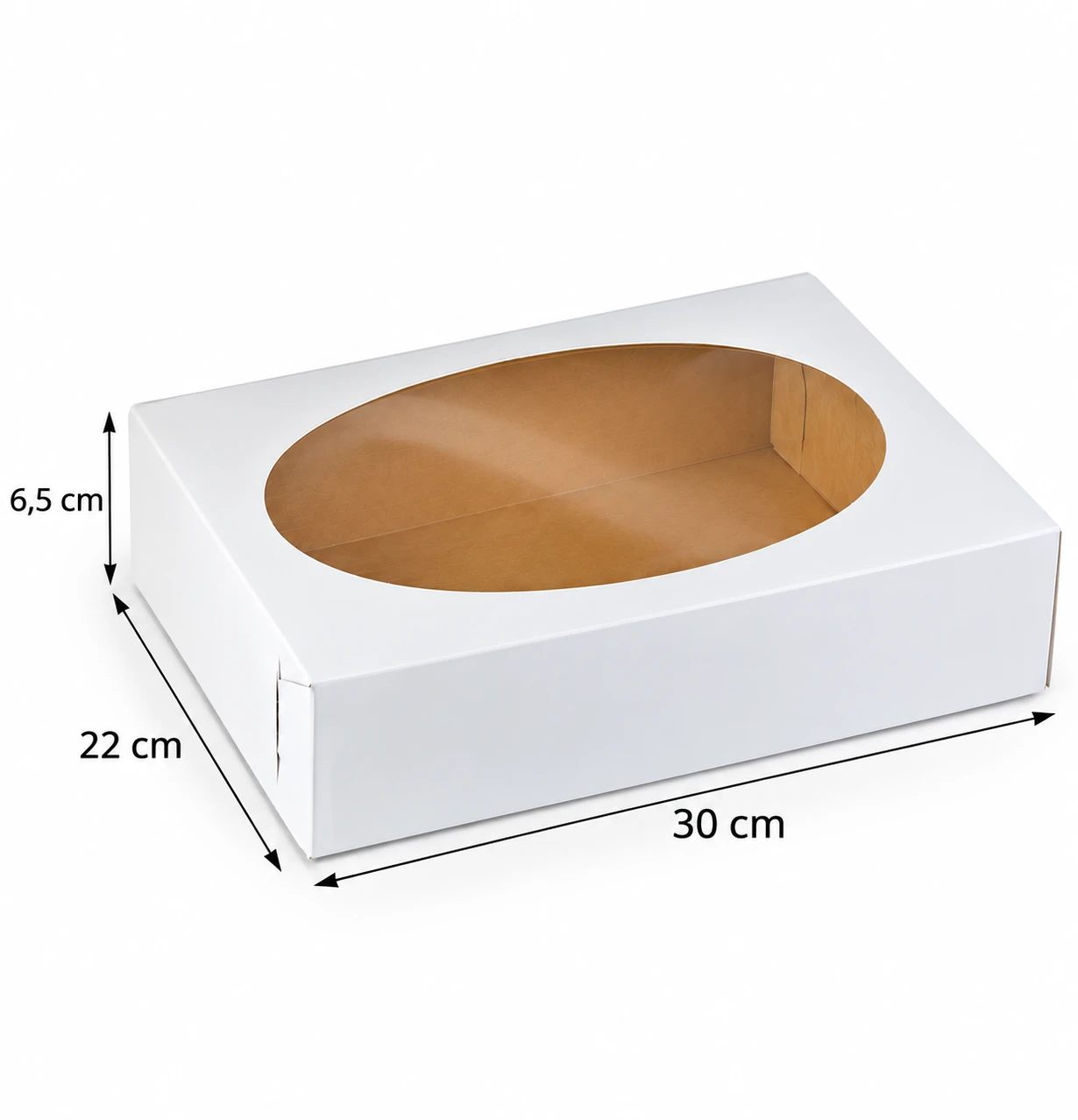Caja visor blanca reforzada para 1 kg de masas