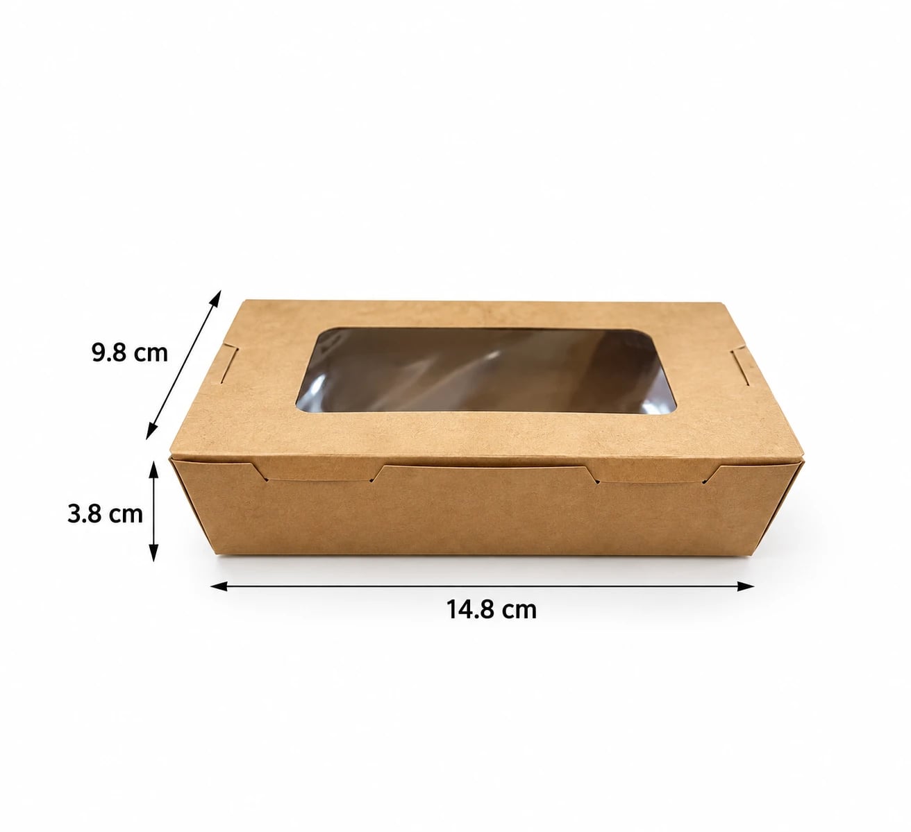 Caja kraft para alimentos con visor transparente