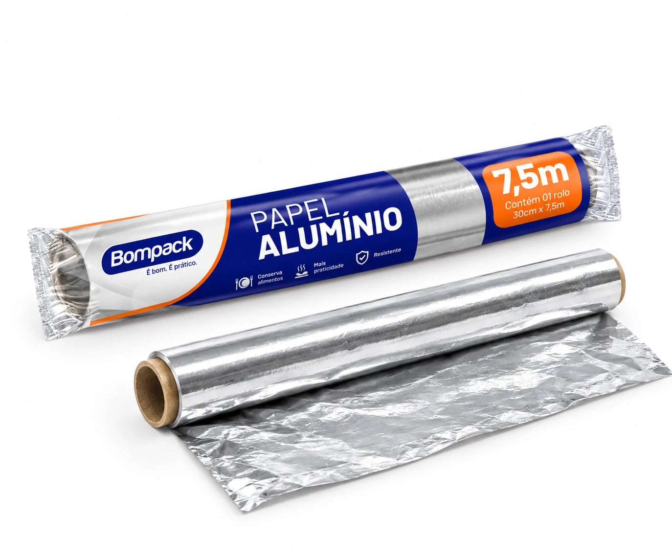 Papel Aluminio Bompack 30 cm × 7,5 m