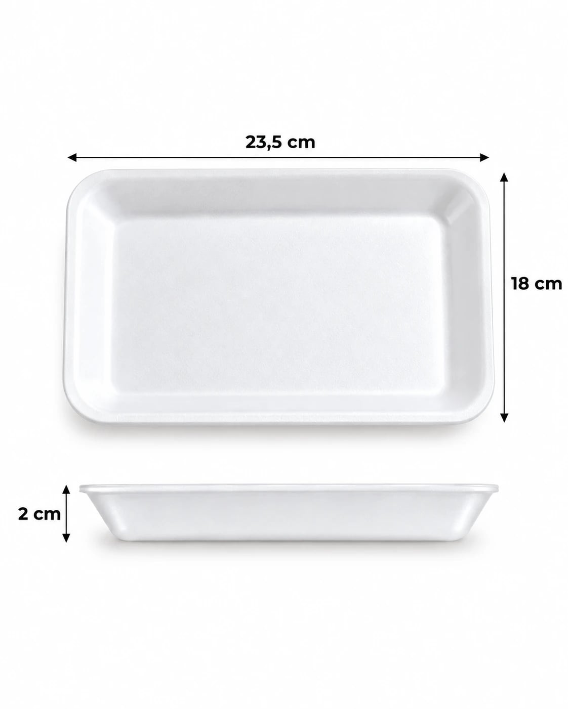 Bandeja de espuma darnel x100 unidades 18 x 23.5 x 2 cm