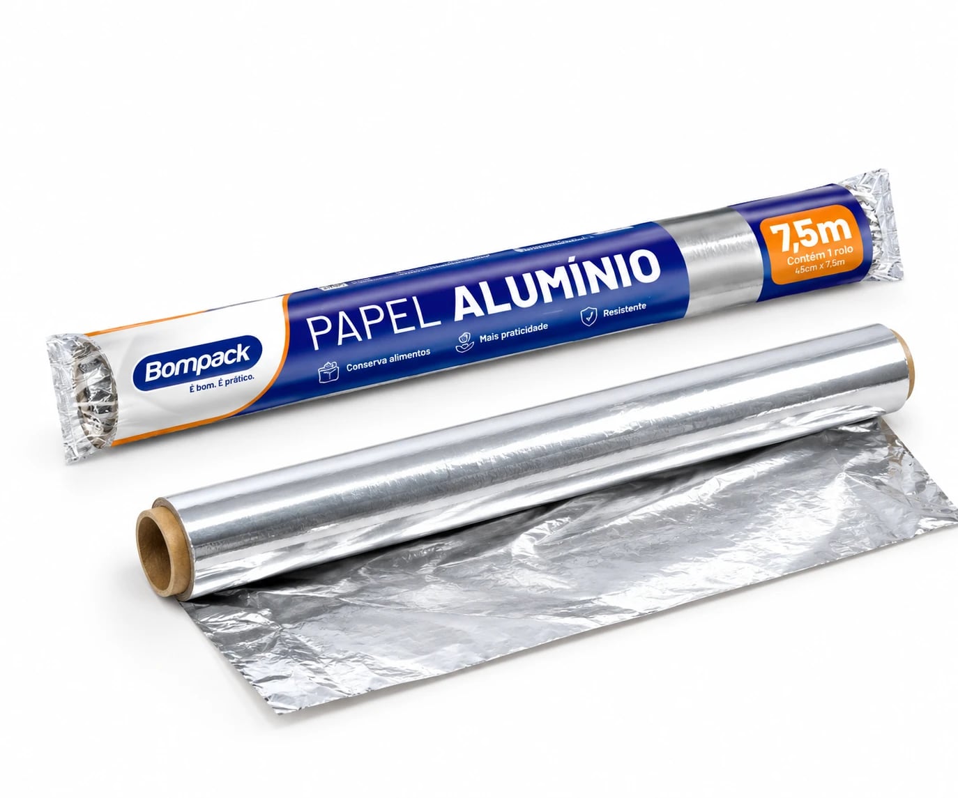 Papel Aluminio Bompack 45 cm × 7,5 m